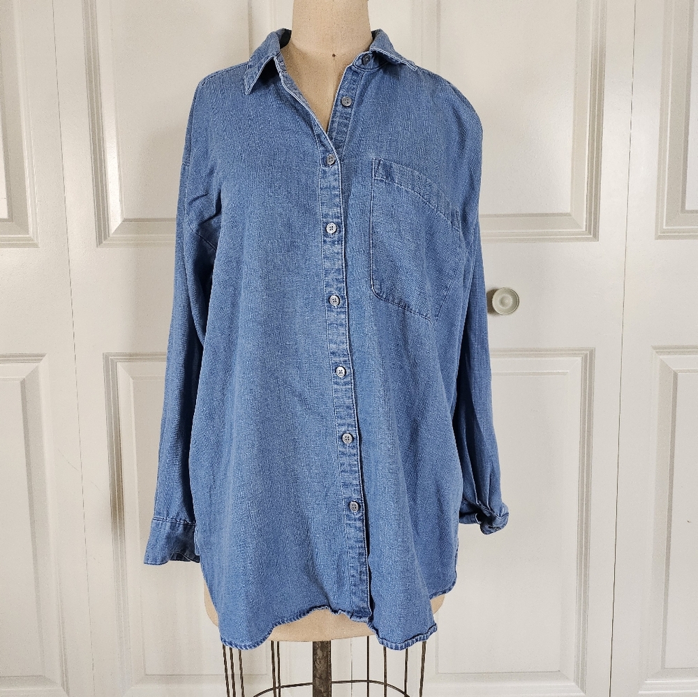 Denim Button-Up Shirt